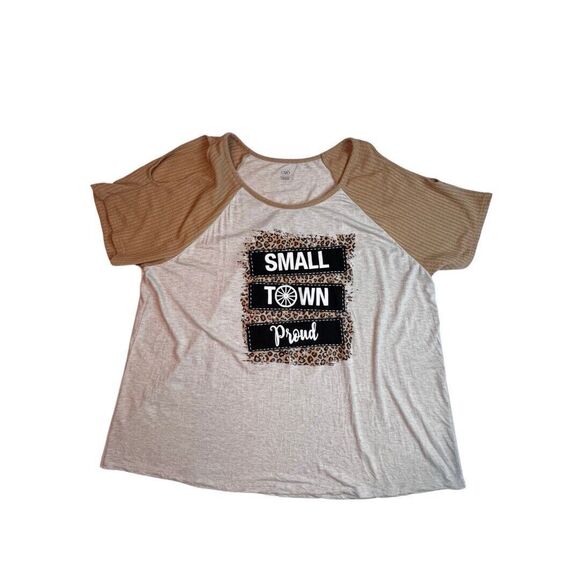 Cato Tops - Cato Top Womens 18/20 Leopard Print Cold Shoulder Small Town Proud Casual Blouse